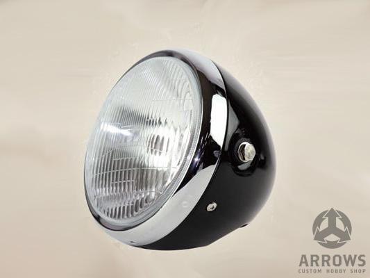 6-1/2インチ ルーカスタイプヘッドライト（グロスブラック/クローム