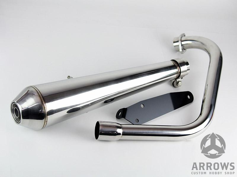 YB125SP “オールステンレス”リバースコーンマフラー - AJS・SKYTEAM