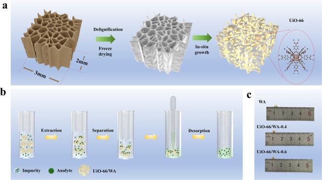 Wood-derived cellulose aerogel decorated with high Zr-MOF loading