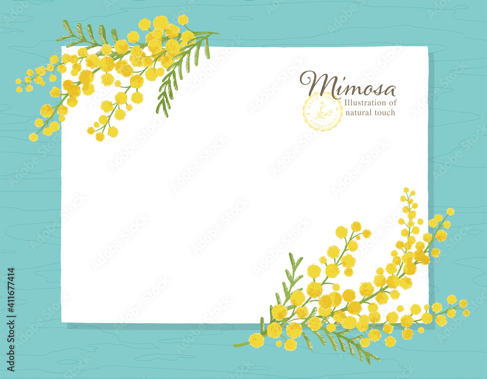 ミモザの手描きイラスト/杢ボード風 の Stock ベクター | Adobe Stock