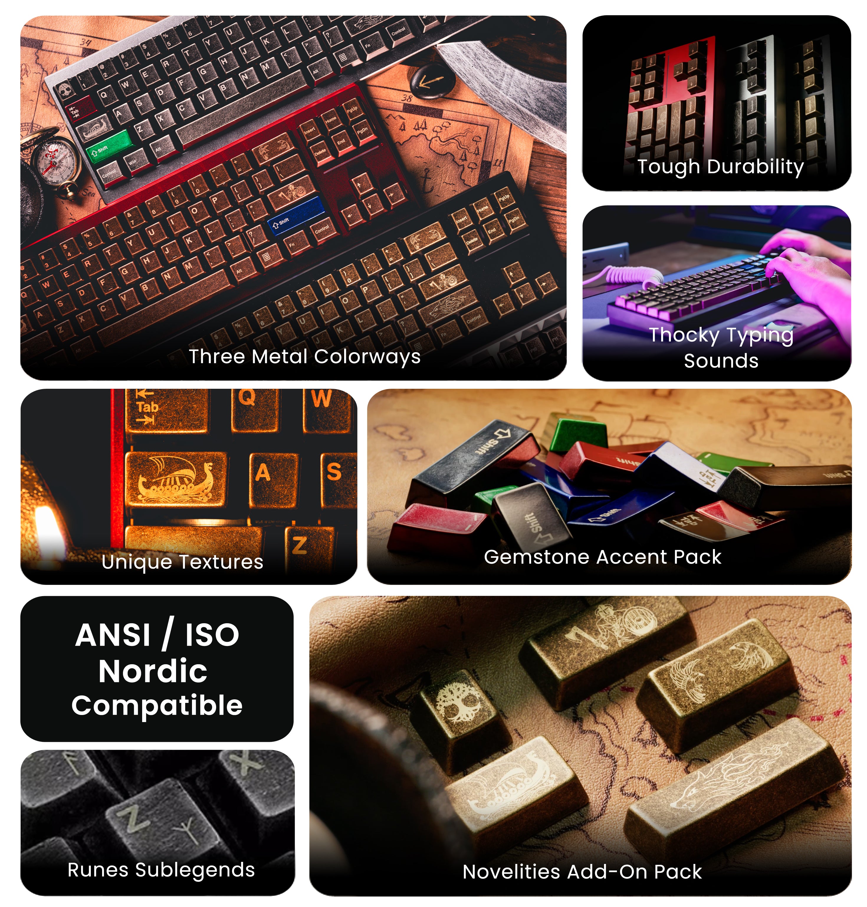 Awekeys Viking Antiques Metal Keycaps Set