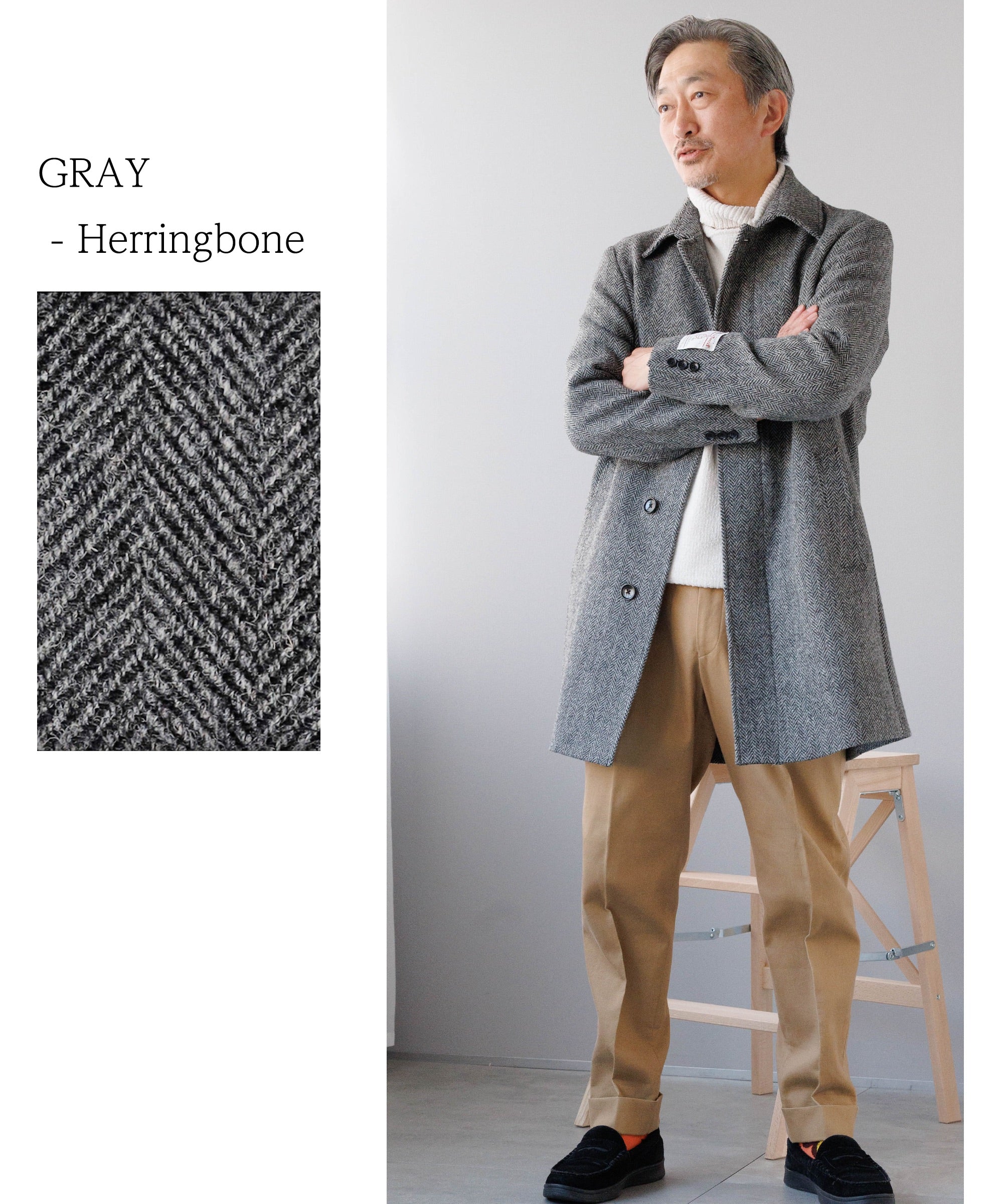 HARRIS TWEED ] ツイードステンカラーコート – AWC │ active worker