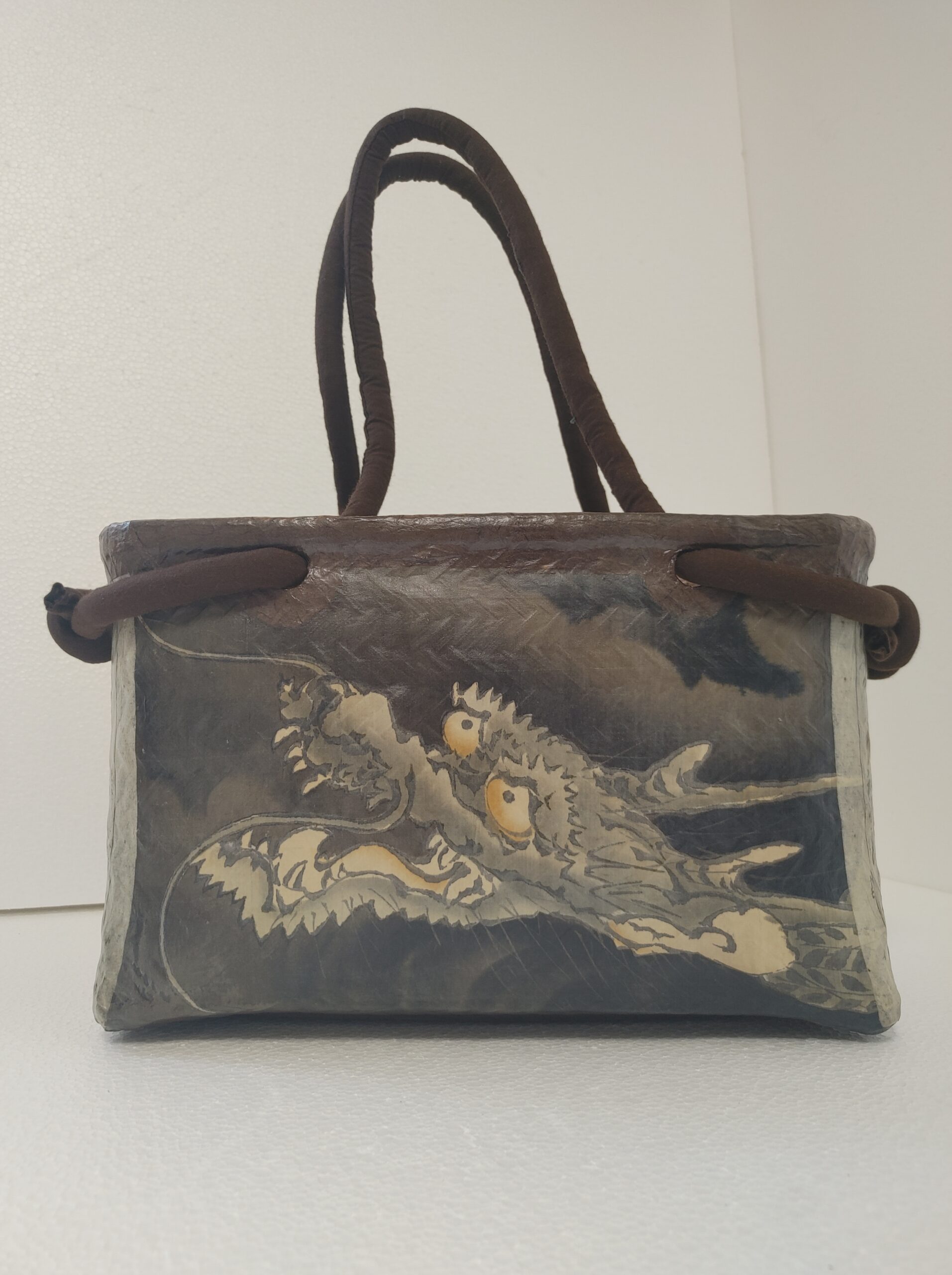 No.47 龍 大正時代 羽裏 | 一閑張り・オーダーメイド「かごバッグ