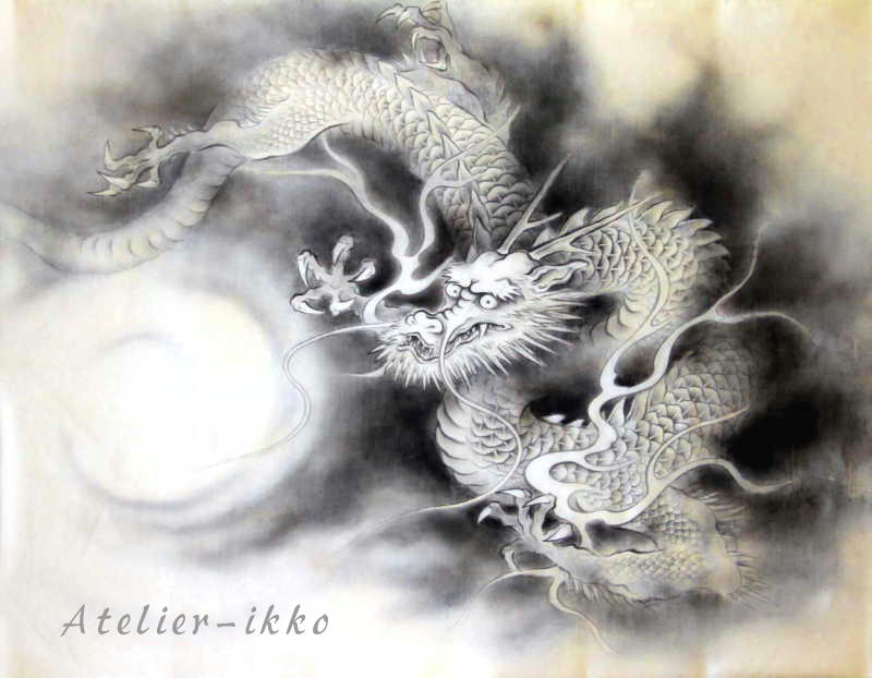 龍の絵 「天龍1」 墨絵 | 龍の絵画 龍神の絵画 鳳凰の絵画 アトリエ一耕