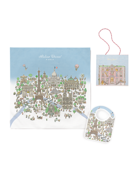 Carré & Satin Bib Set - Paris • Atelier Choux