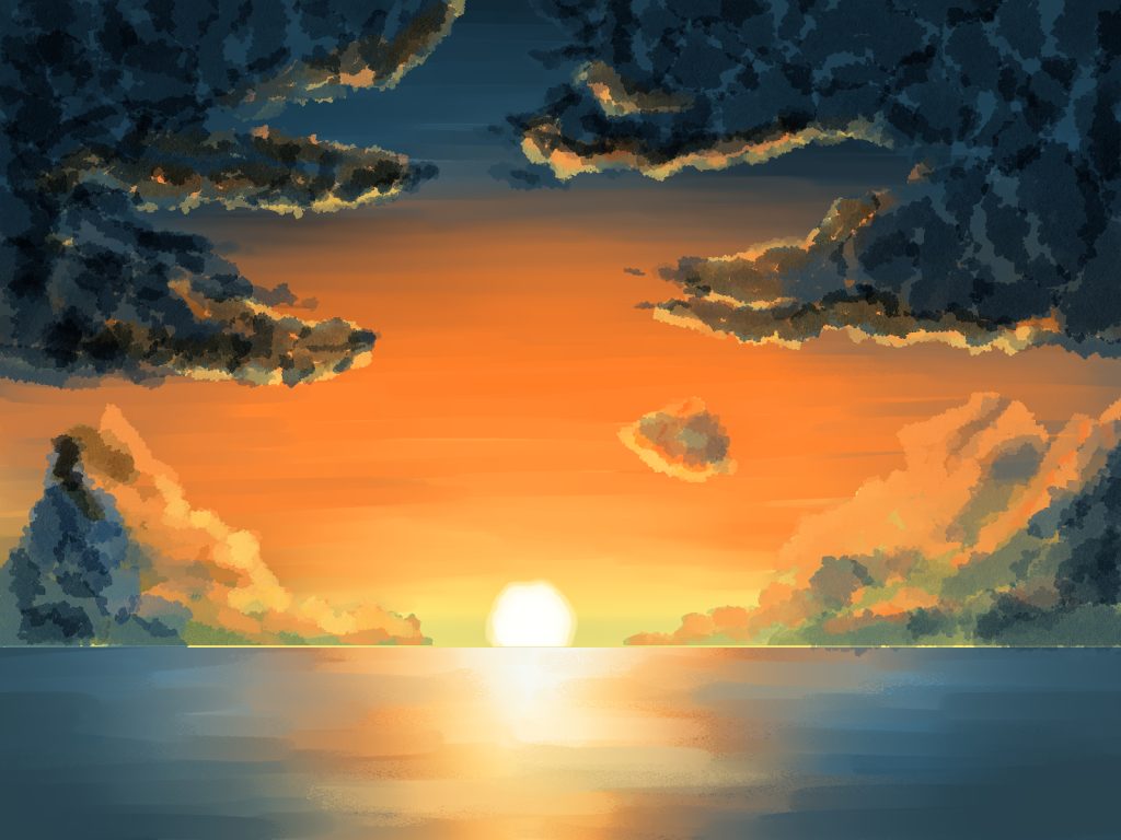 初心者も簡単！夕焼けの背景イラストの描き方 - オンラインイラスト