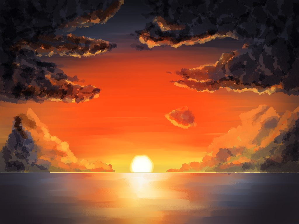 初心者も簡単！夕焼けの背景イラストの描き方 - オンラインイラスト