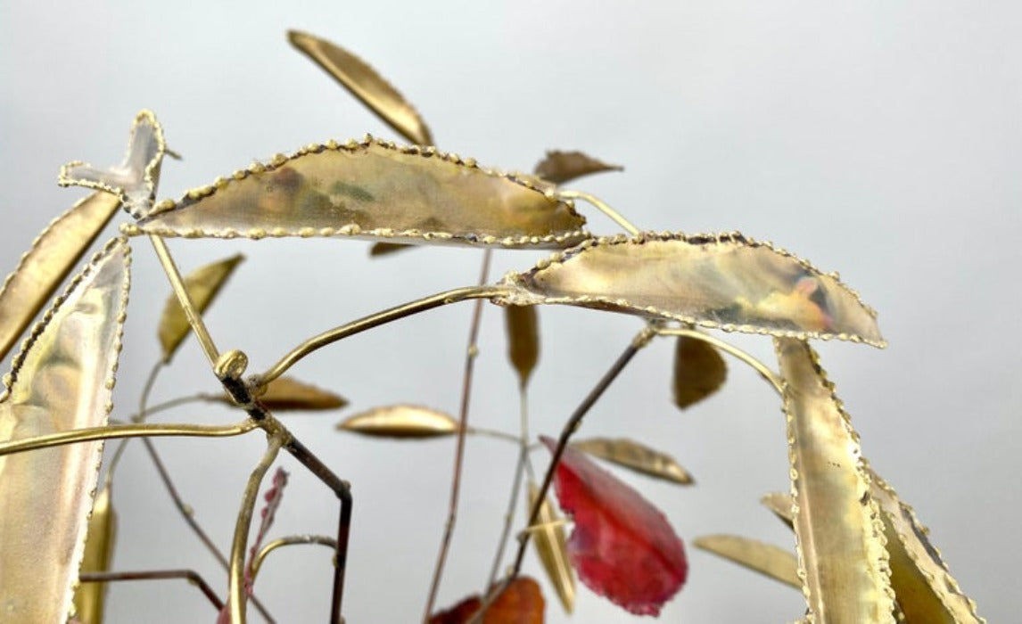 Curtis Jere Style Mid-Century Brutalist Copper & Brass Tree Sculpture
