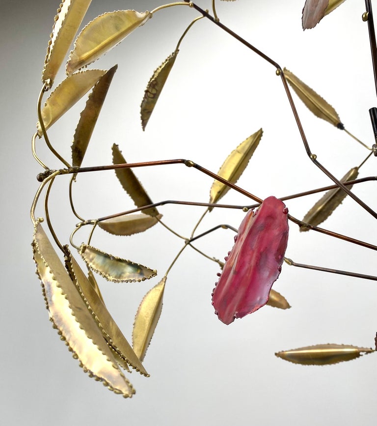 Curtis Jere Style Mid-Century Brutalist Copper & Brass Tree Sculpture