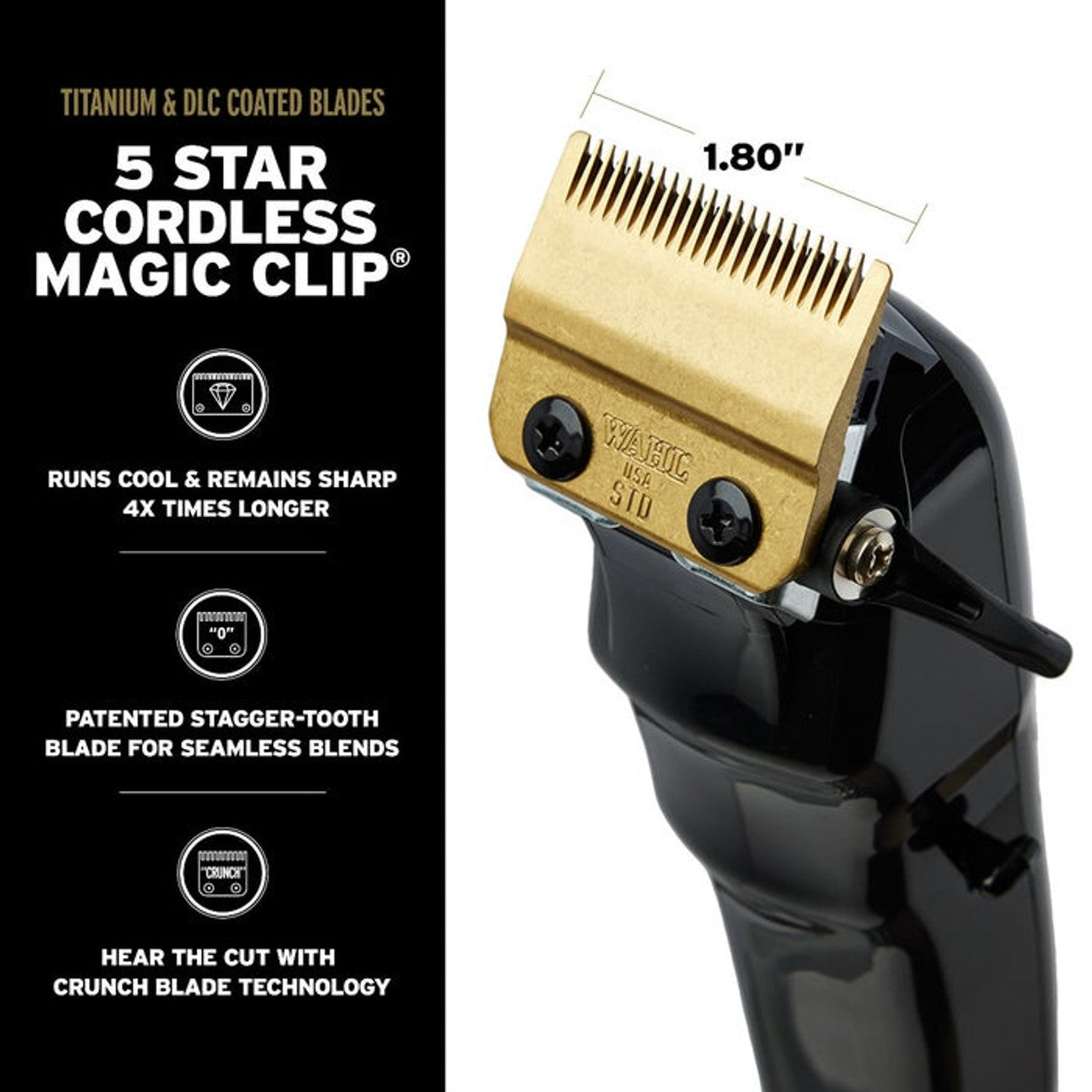 Wahl® 5-Star Cordless Black Barber Magic Clip Clipper & Detailer