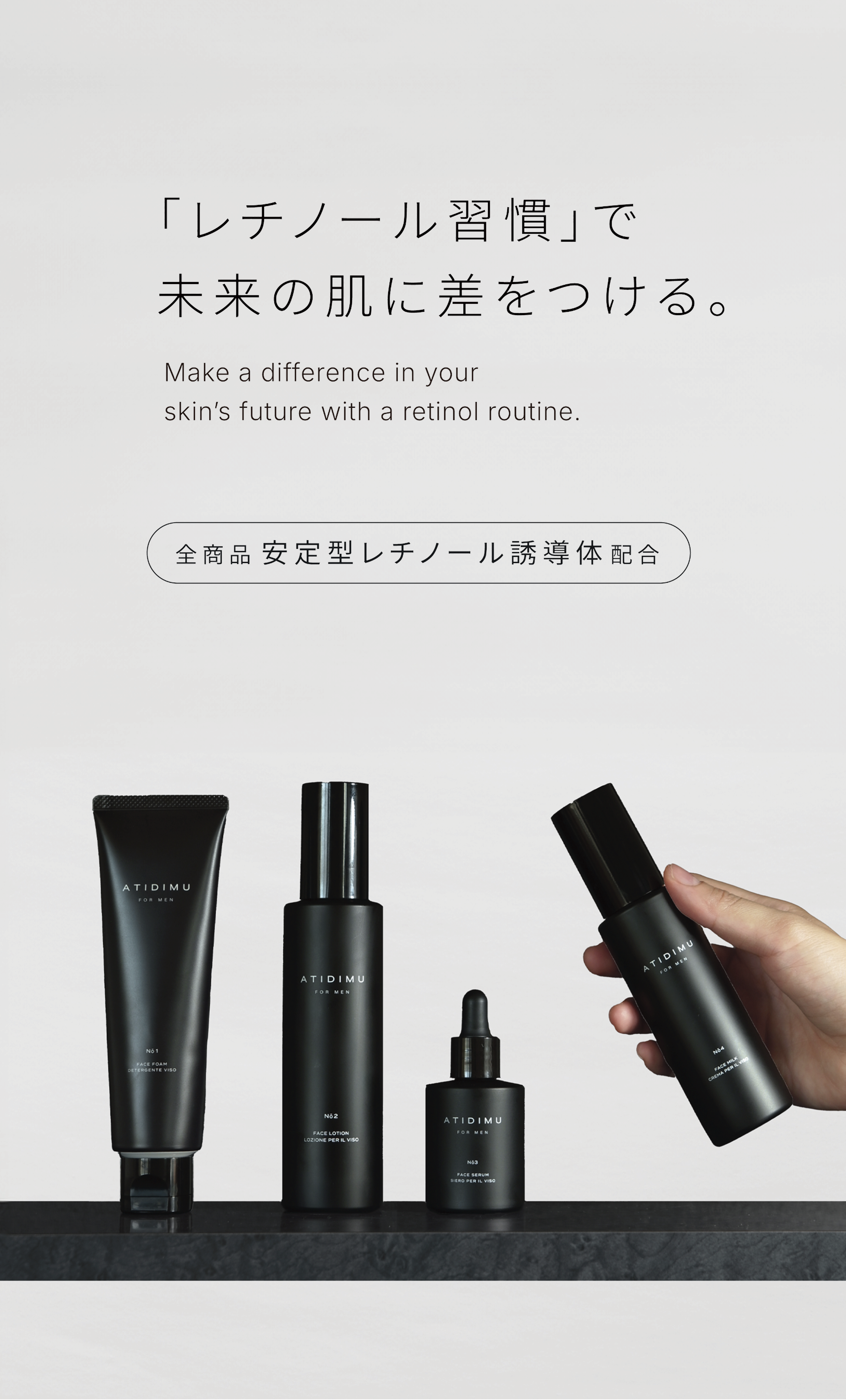ATIDIMU（アティディム）公式サイト | レチノール配合メンズスキンケア