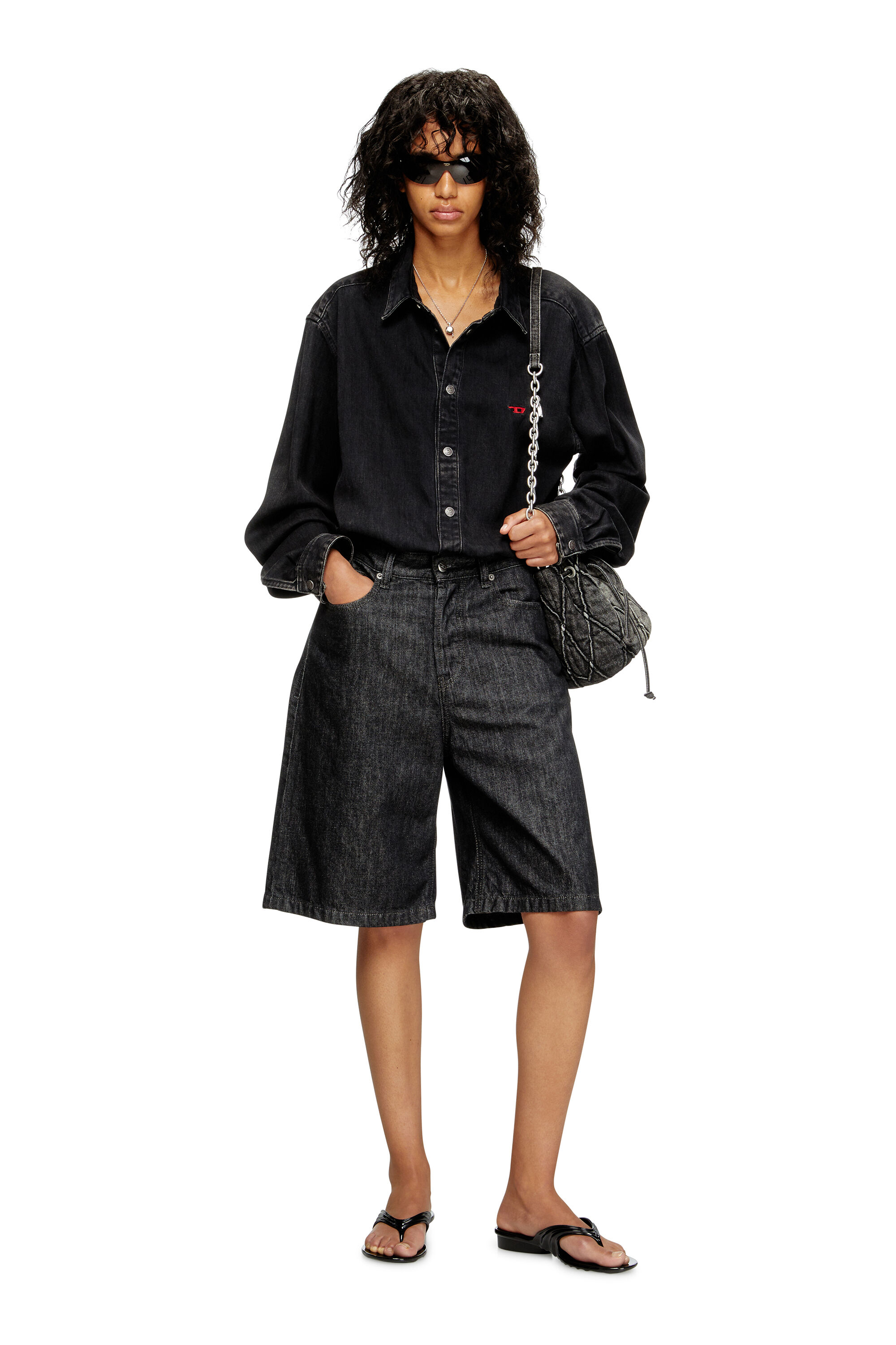 Women's Sculptural flip-flops in Melflex® | Black | Diesel