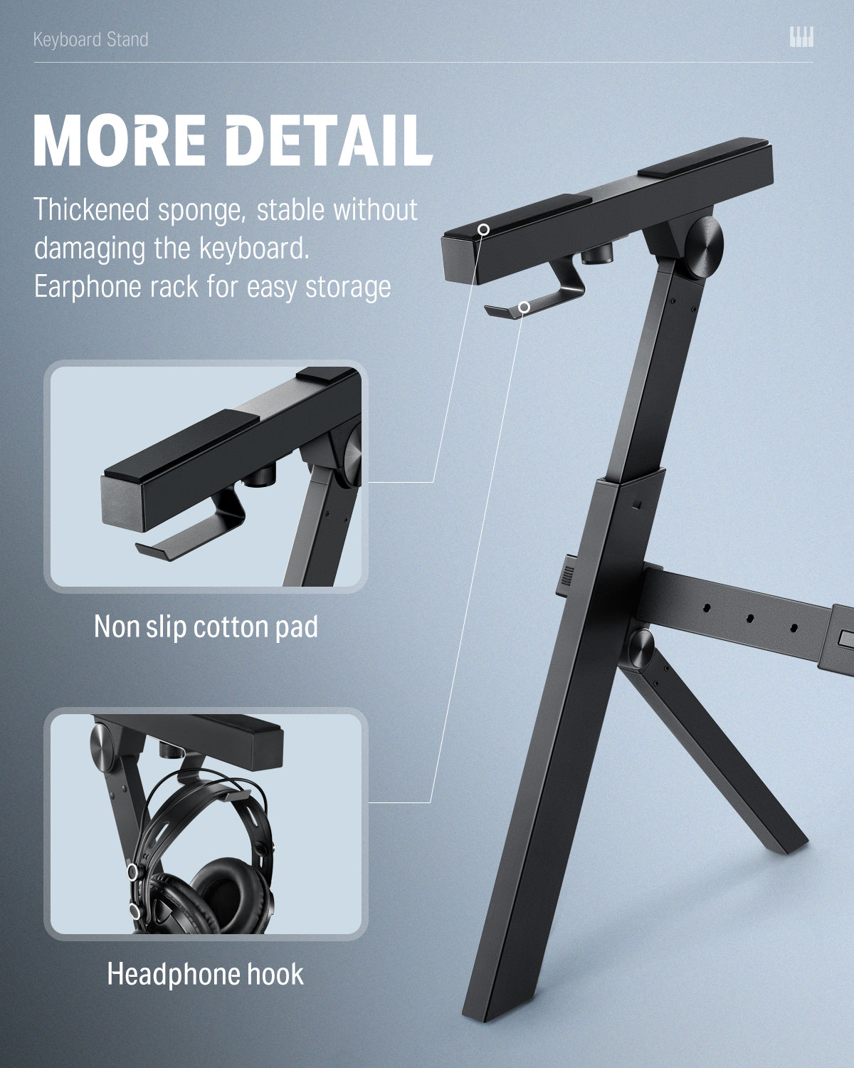 DKS-100 / Folding Z-Style Adjustable Keyboard Stand for Stage – Donner