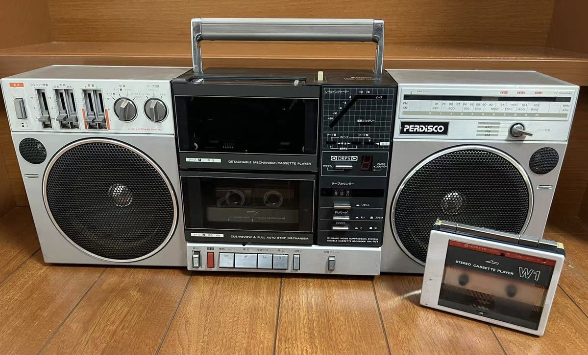 z716]HITACHI PERDISCO TRK-W1 ラジカセ z716]HITACHI PERDISCO TRK-W1