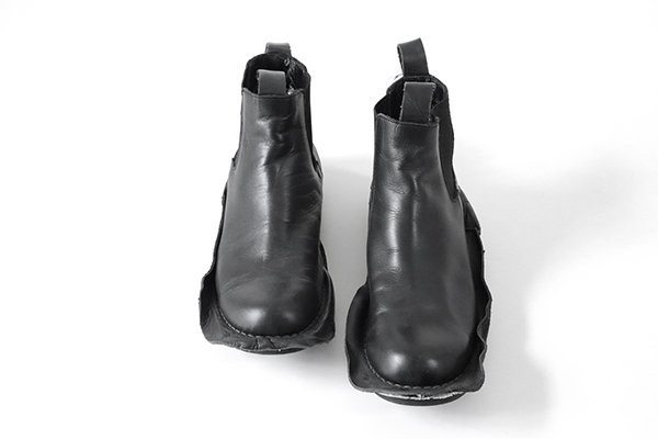 COMME des GARCONS ◇レザー 変形 サイドゴアブーツ 黒 23.5cm