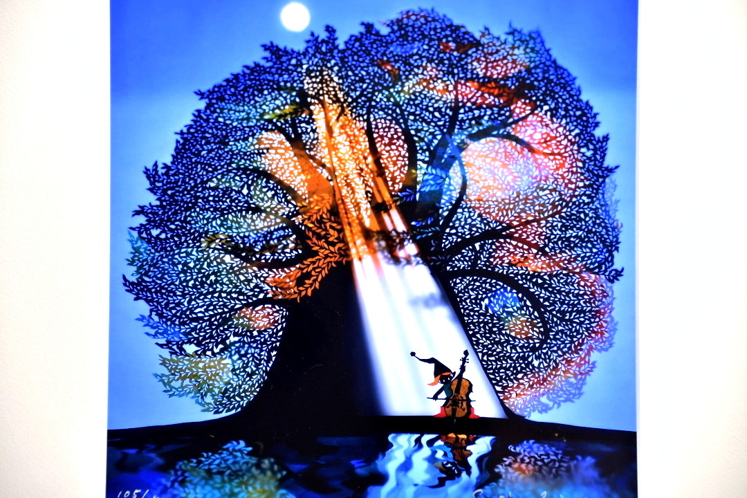 676 百貨店購入 藤城清治 ライトアップアート 「月光の響き」 105/250