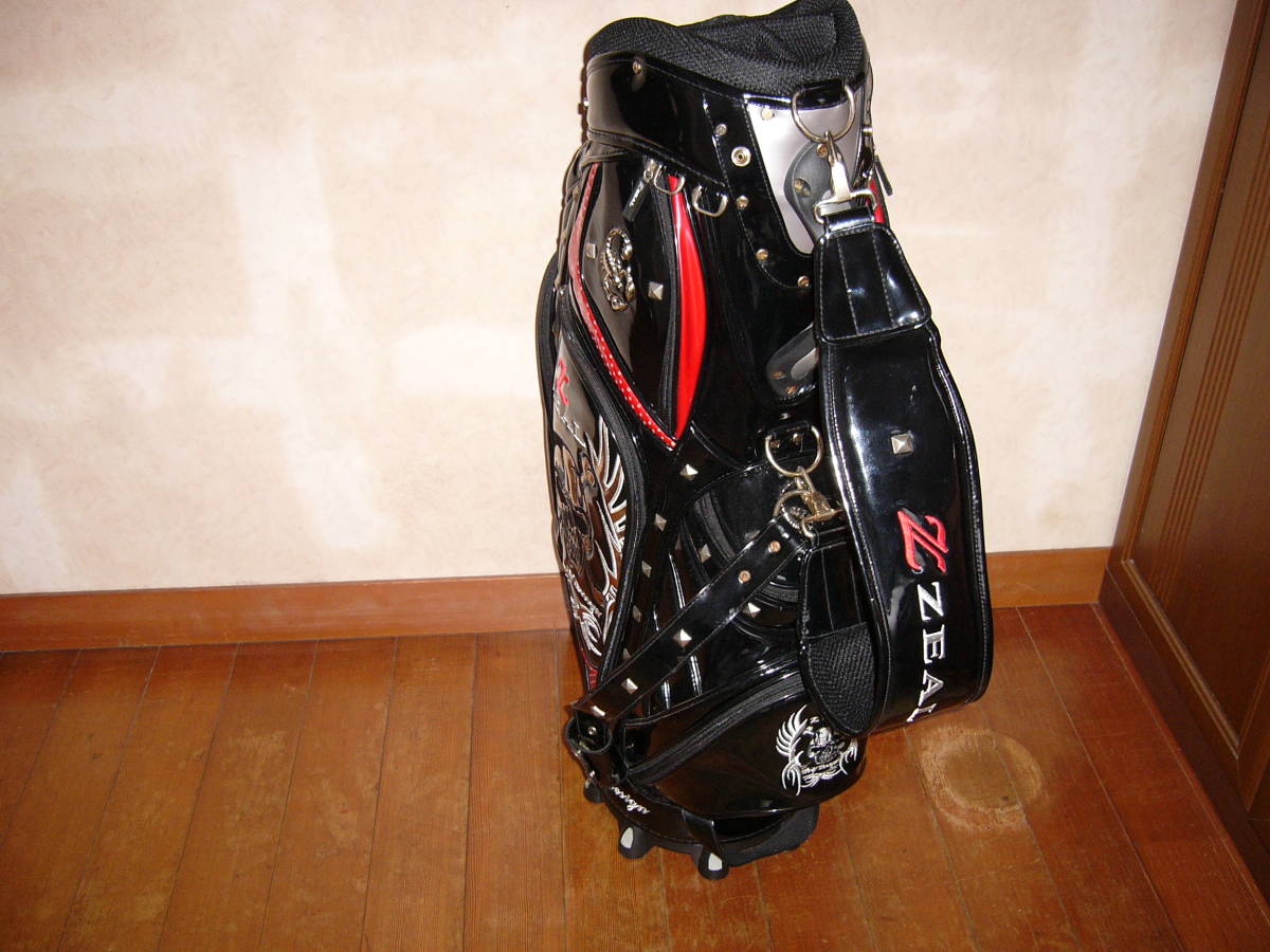 ゴルフバッグ キャディバッグ ZEAL ジール スカル 合成皮革 エナメル