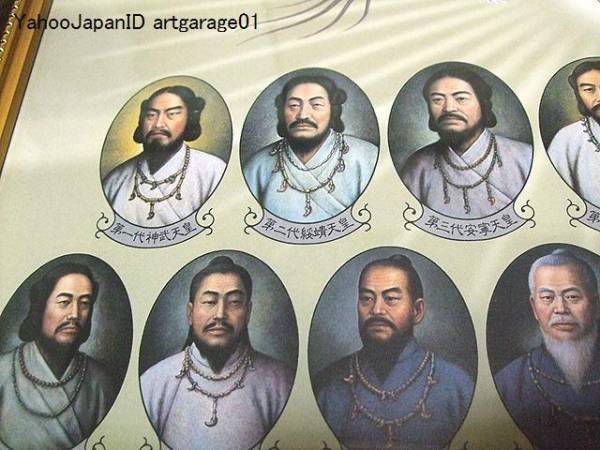 日本国歴代天皇御真影図額装/馬堀法眼喜孝/日本皇室美術出版(絵画