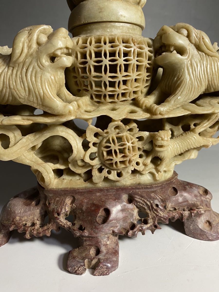 中国 寿山石 中国美術 香炉 古美術 置物 仏教美術 獅子 東洋美術 彫刻