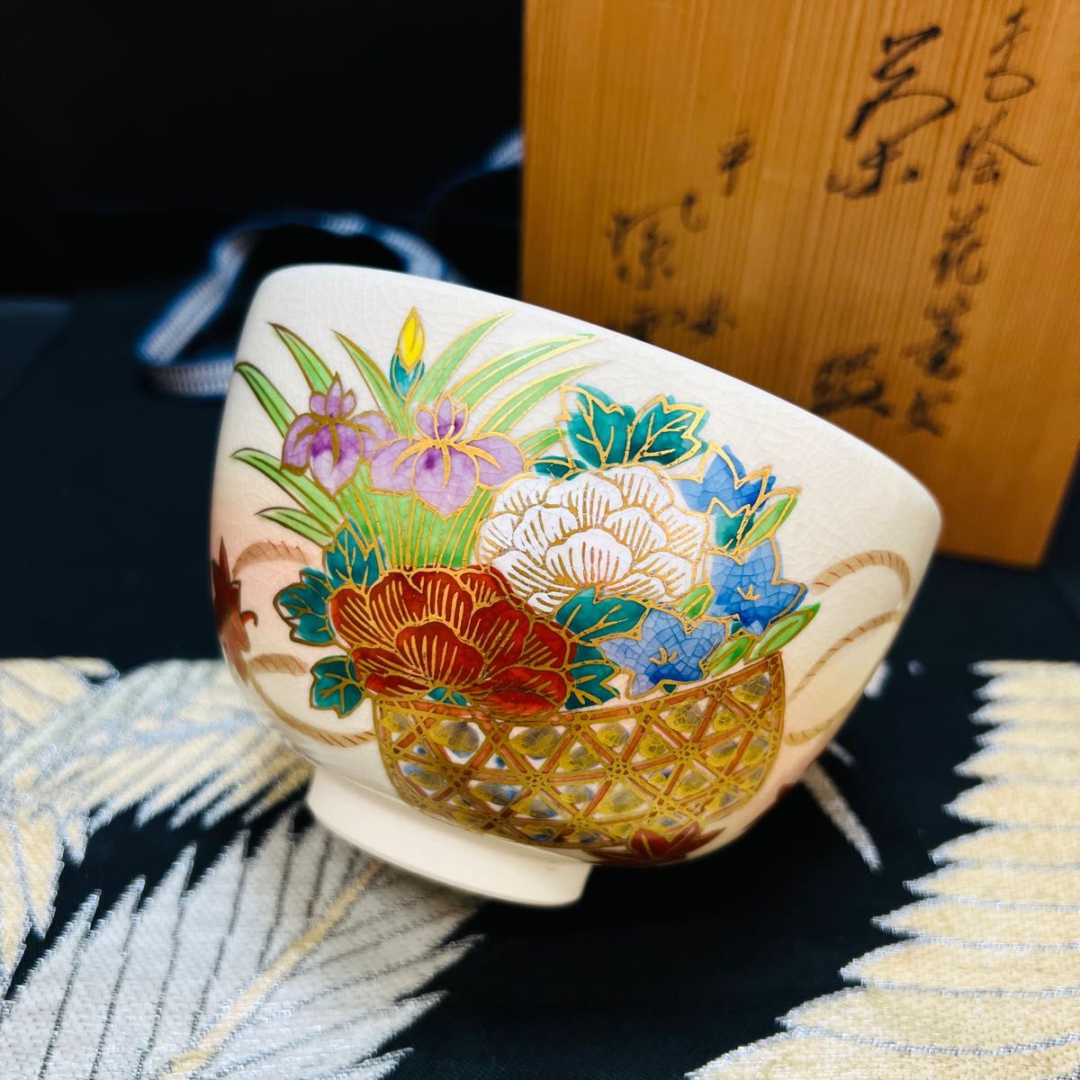 茶道具 平安 紫雲 京焼 橋本紫雲造 赤絵花篭文 茶碗 共箱｜Yahoo