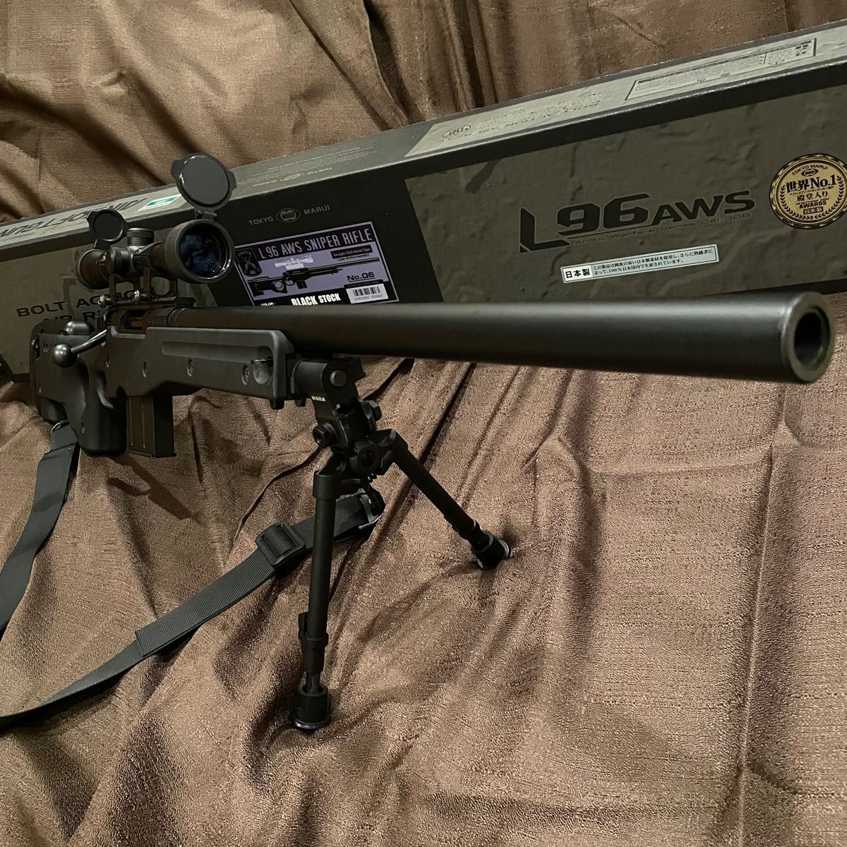東京マルイ L96AWS ブラックストック スコープ バイポッド スリング