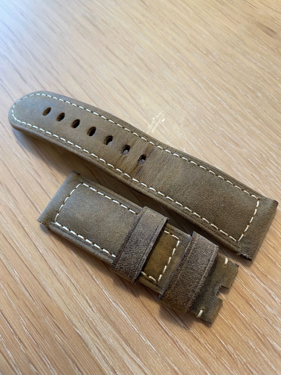 PANERAI パネライ純正カーフベルト 44mm ダークブラウン ベージュ