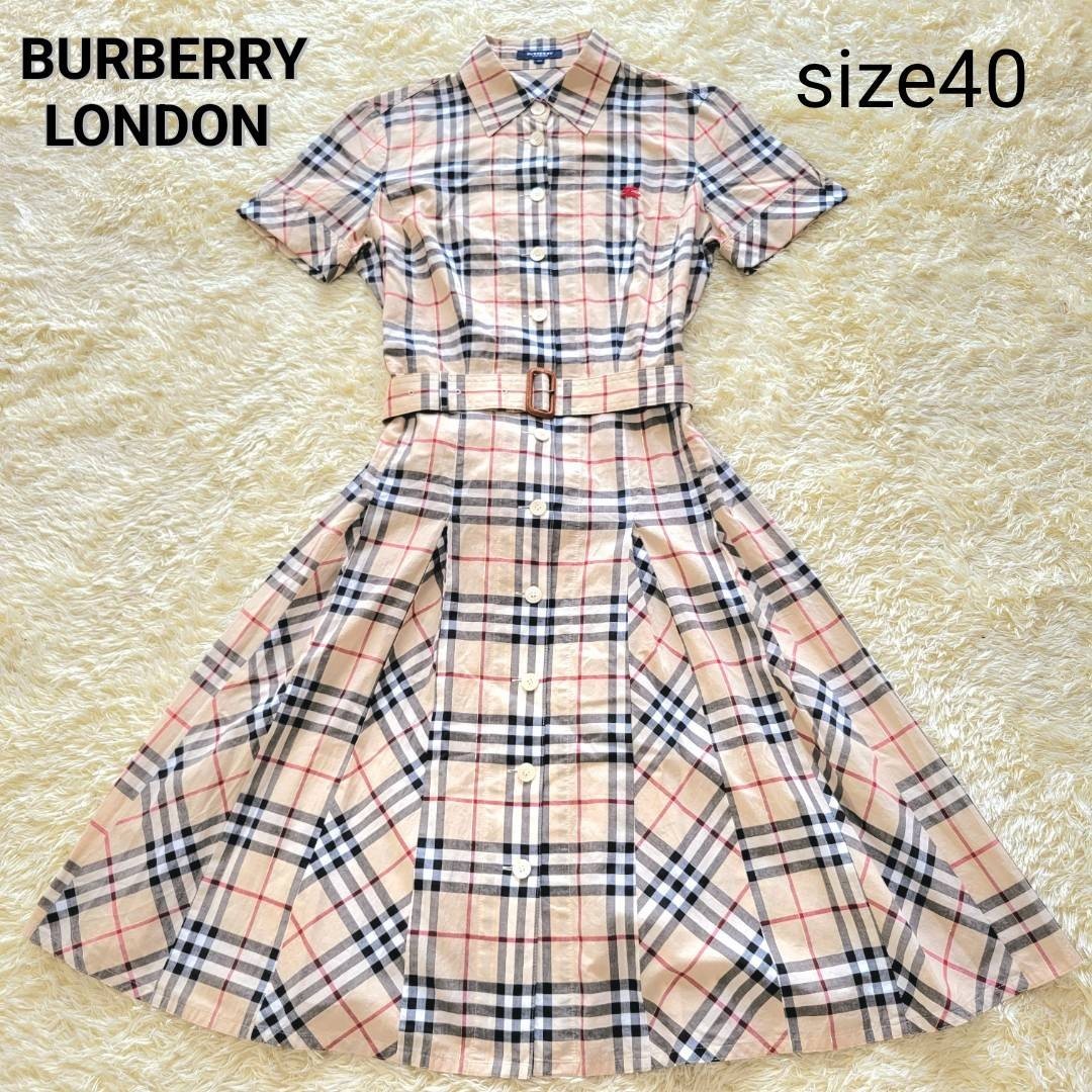 美品 BURBERRY バーバリーロンドン ワンピース ロングワンピース ノバ