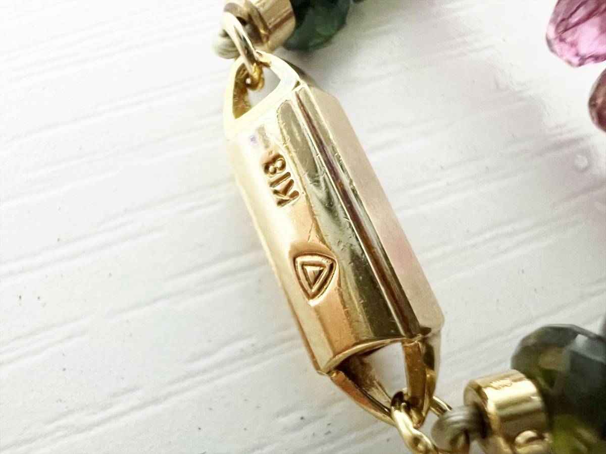 美品 Ambrose アンブローズ K18 750 トルマリン ネックレス マルチ