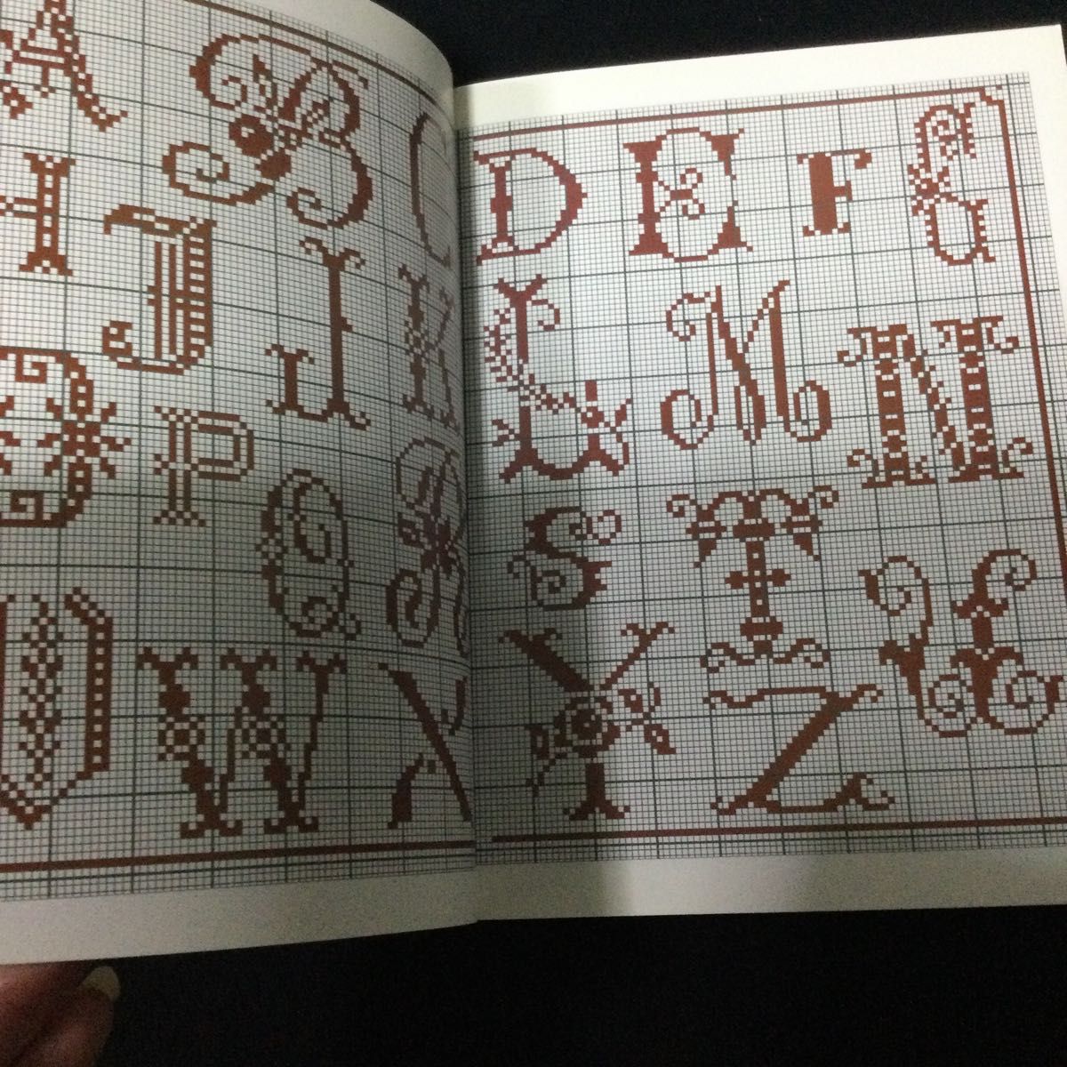 クロスステッチ フランス語 アルファベット 洋書 本 図案集 刺しゅう