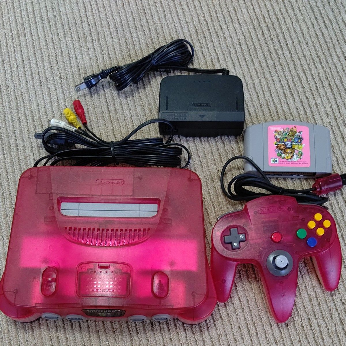 レアカラー】NINTENDO 64 クリアレッド 本体 コントローラー 拡張