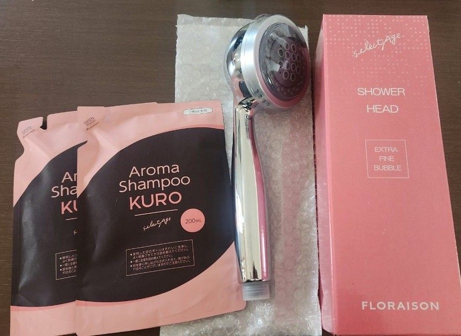 新品】セレクタージュ アロマシャンプーKURO 2個 バブルシャワーヘッド