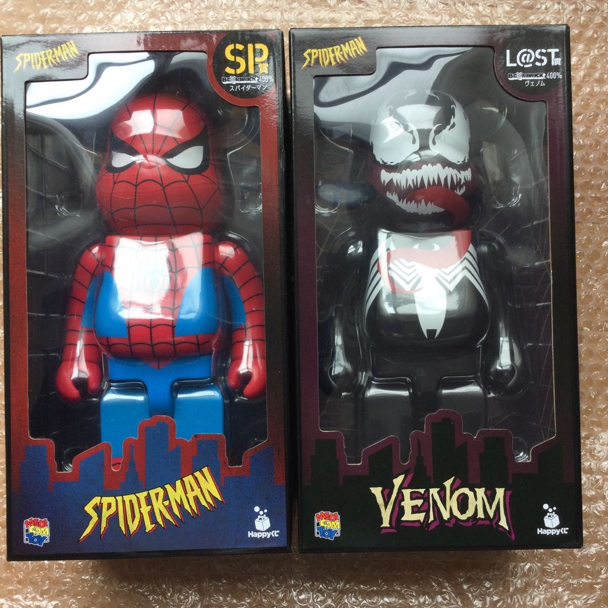ベアブリック ヴェノム/スパイダーマン 400% 2個セット