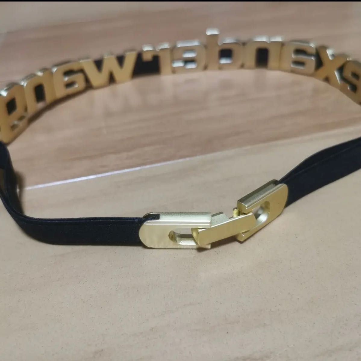 Alexander wang アレキサンダーワン メタルロゴレザーベルト ゴールド