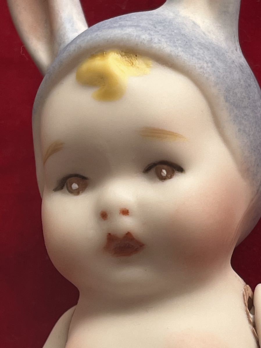 アウトレット 裸ん坊のウサギちゃん ビスクドール 15㎝ A1BL 昭和