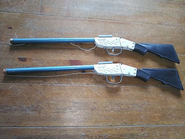 Yahoo!オークション - 昭和レトロ 当時物 ブリキ製 ライフル コルク銃