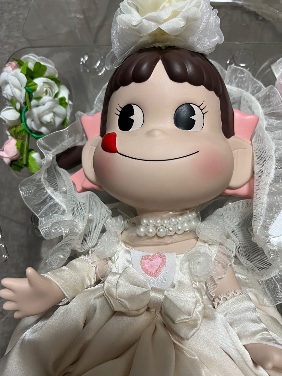 不二家のペコちゃん ビスクドール ウエディングペコちゃん 中古現状品