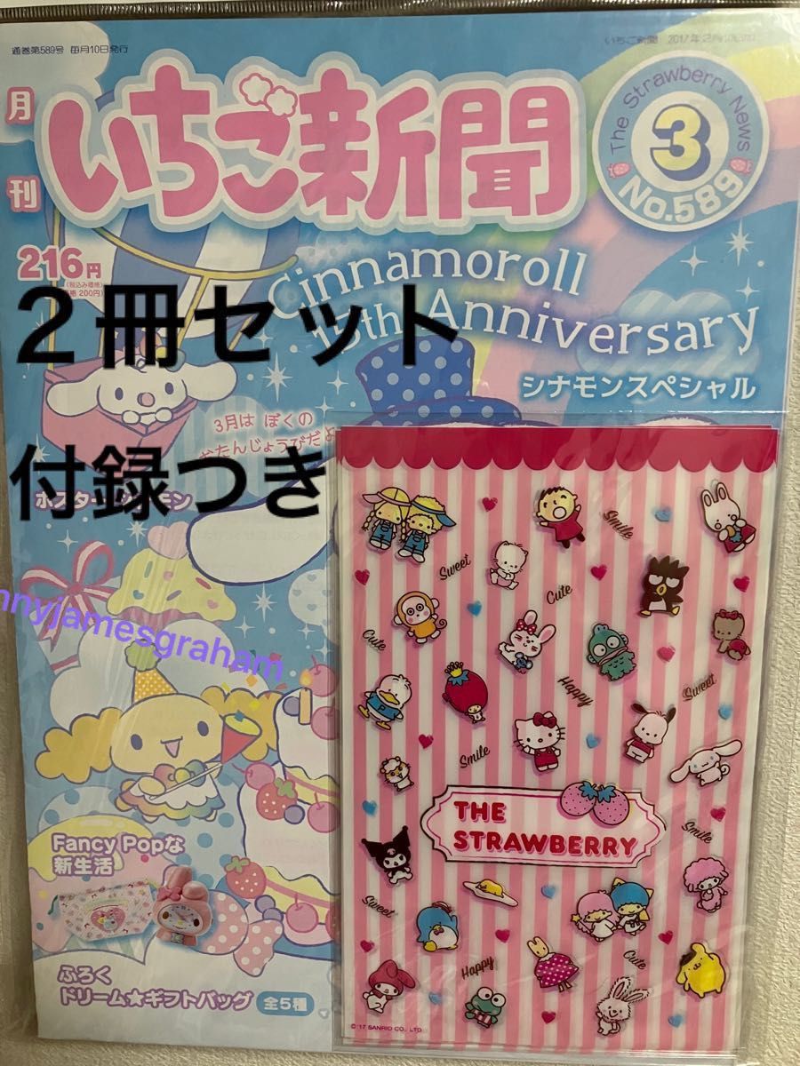 いちご新聞 2冊セット 付録つき ギフトバッグ パーティペーパー