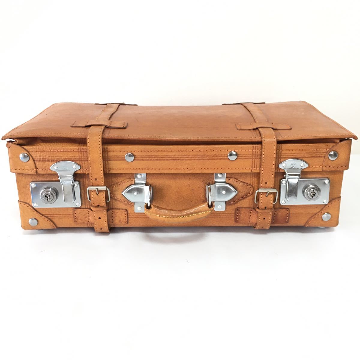 本革レザーアンティークトランク アタッシュケース旅行鞄レザー革