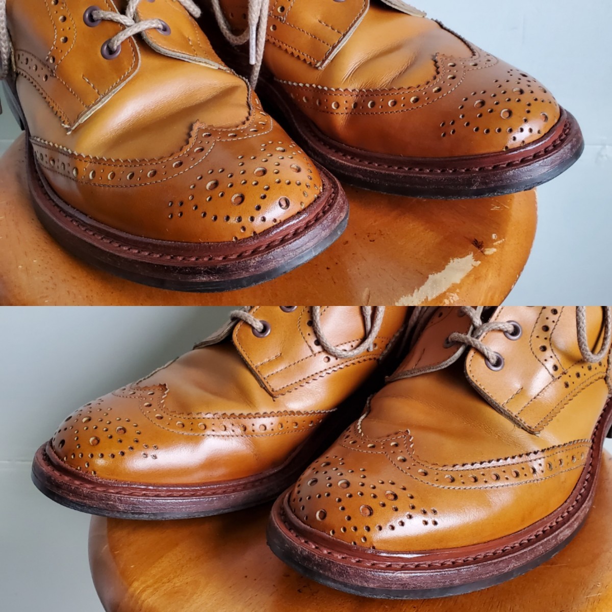 UK8-5】トリッカーズ Tricker's カントリーブーツ 茶 26 5㎝位 英国製