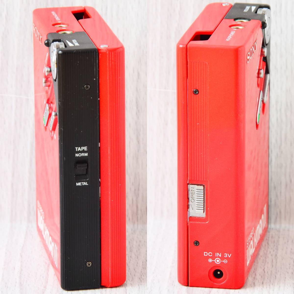 SONY WALKMAN WM-2 赤 カセットウォークマン ケース付 修理・整備済 完