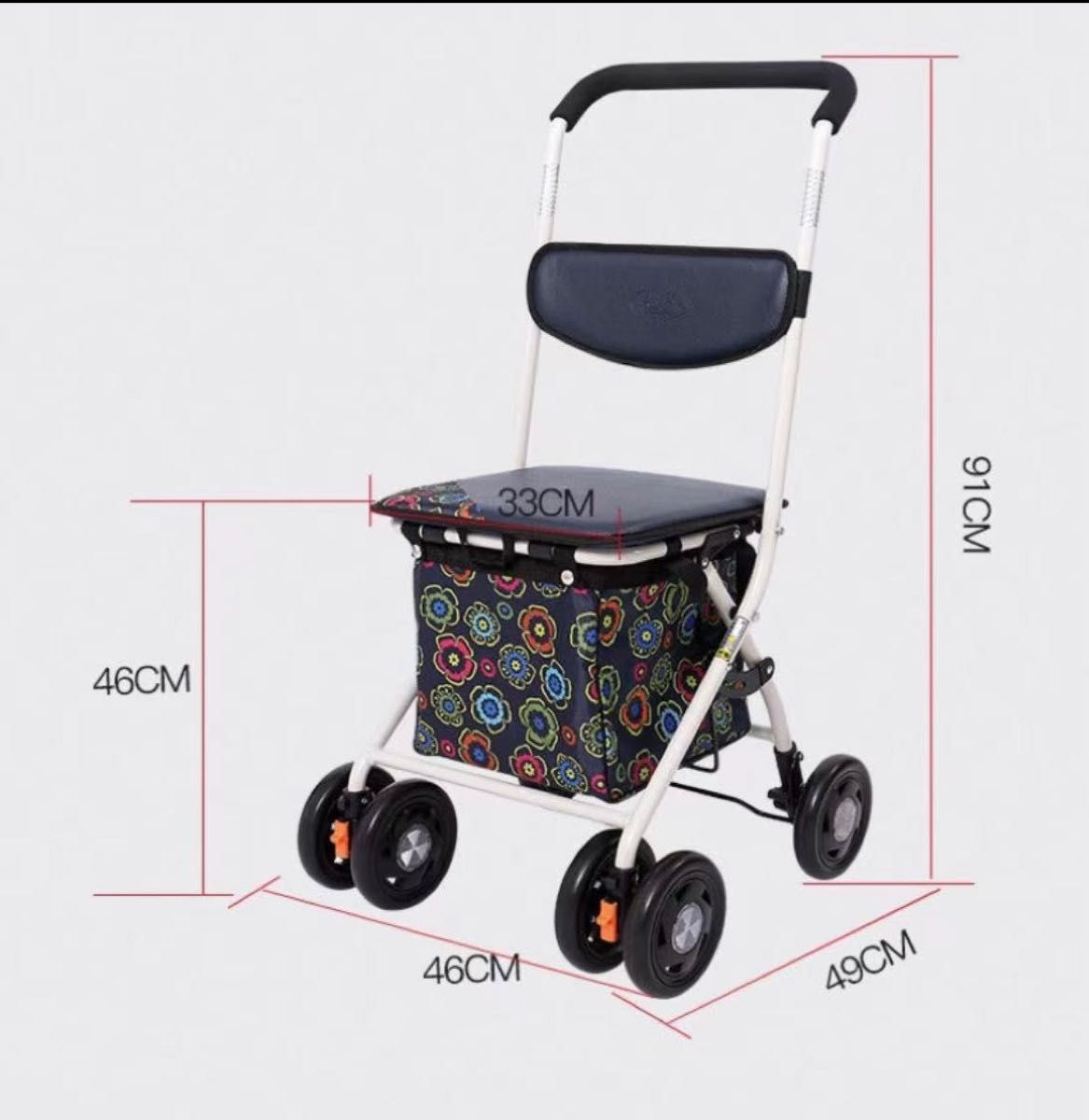 週末特価 高齢者向けショッピングカート シルバーカー 折りたたむ