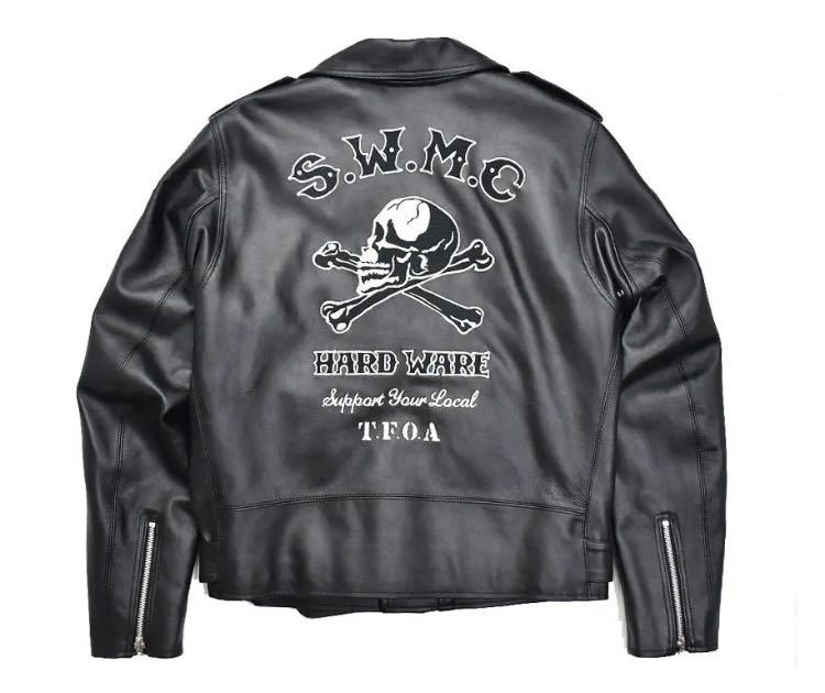 武田好誠×SKULL WORKS S.WMC 新品 袖レザー切替 スタジアム 希少】武田好