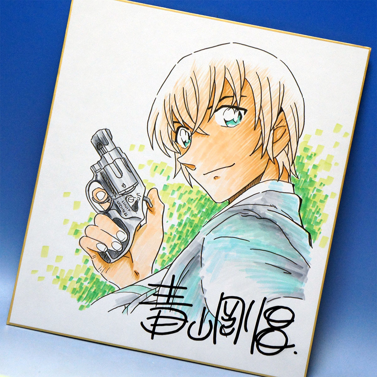 鑑定書付全額返金保証】 青山剛昌 直筆サイン色紙 名探偵コナン 安室透