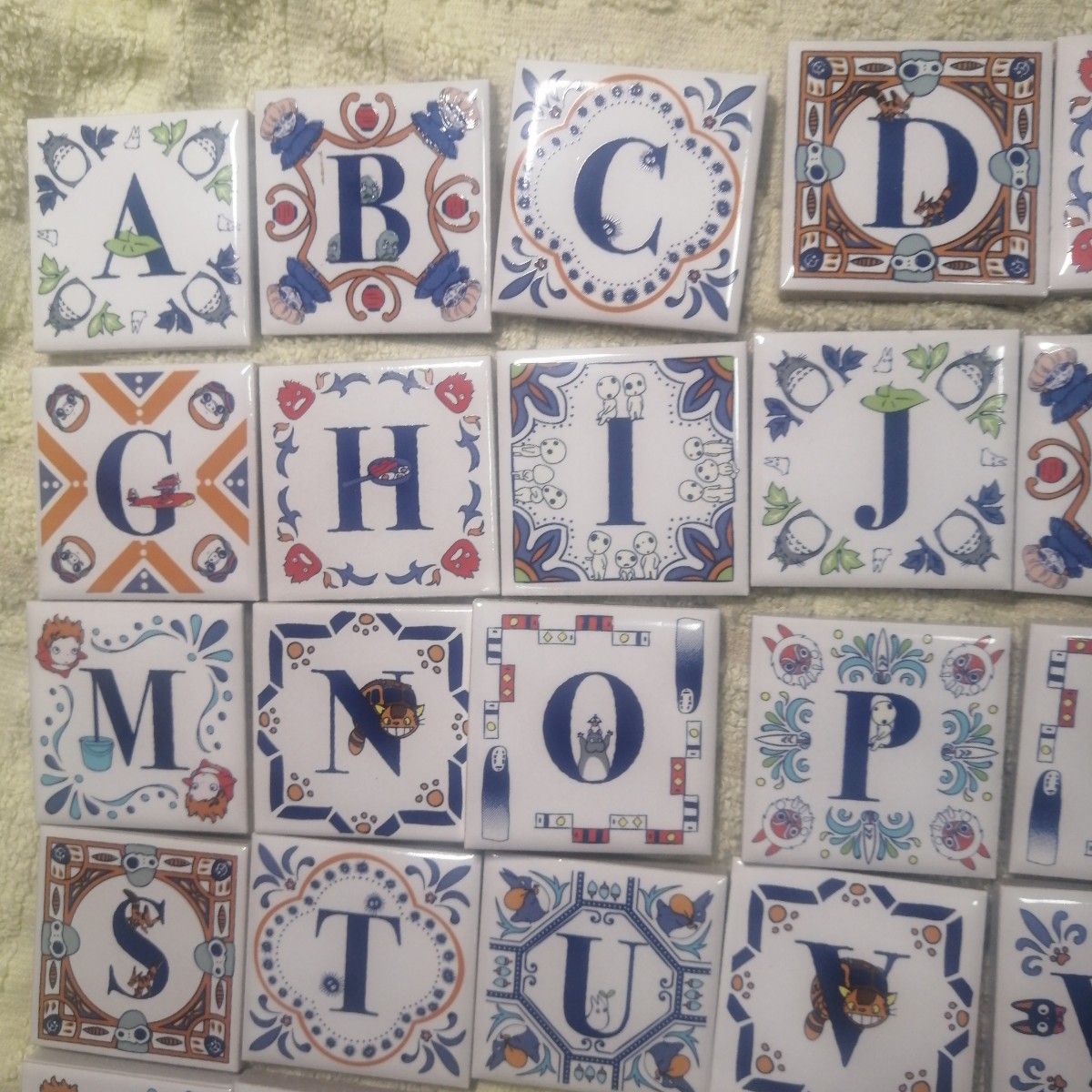 新品未使用 ジブリ アルファベットタイル コンプリート 28個