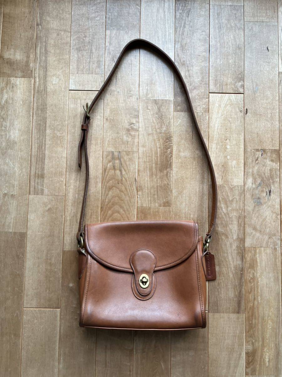 90年代 USA製 COACH オールドコーチ ショルダーバッグ ブラウン グラブ