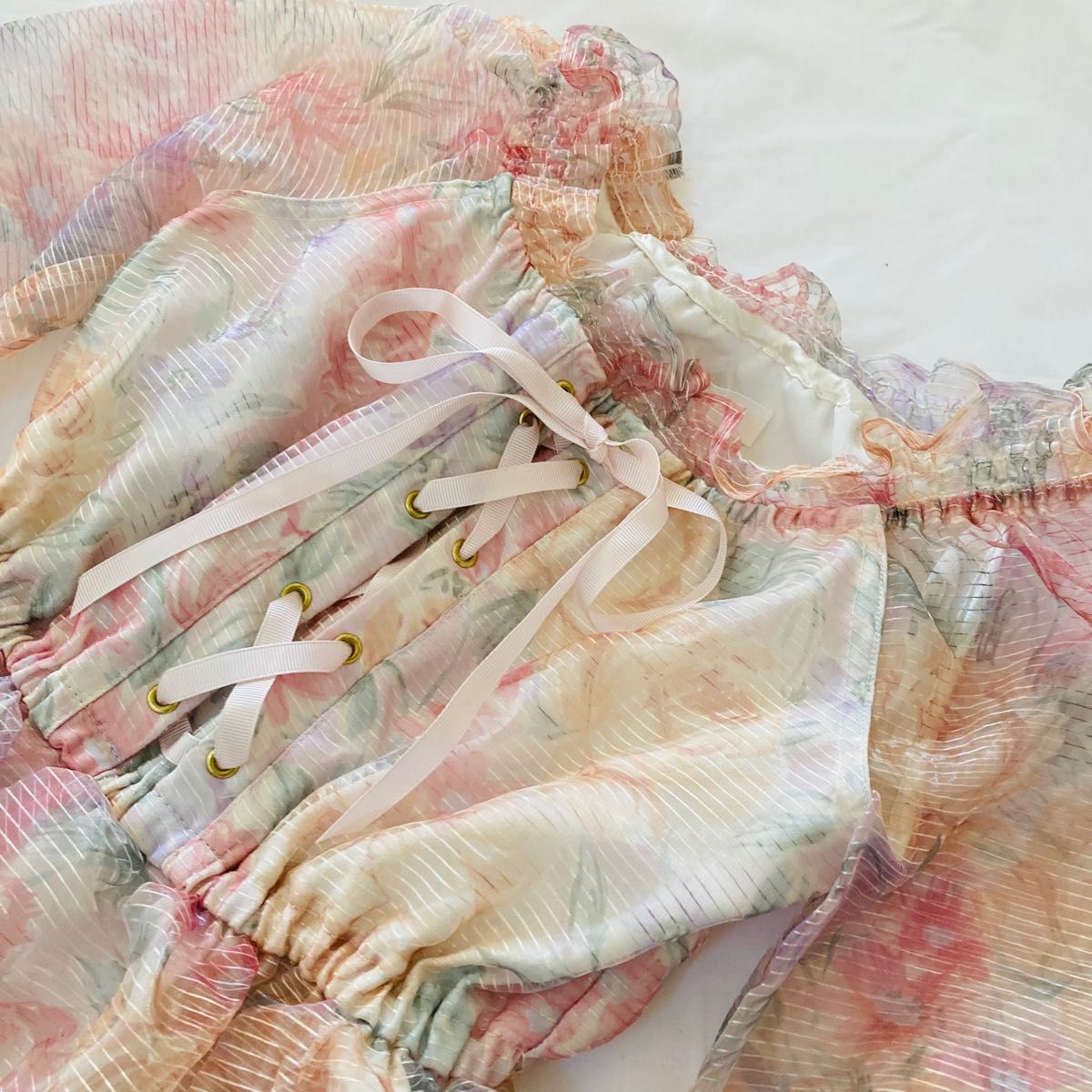 タグ付き未使用】LIZ LISAリズリサ花柄 オーガンジーワンピース リボン