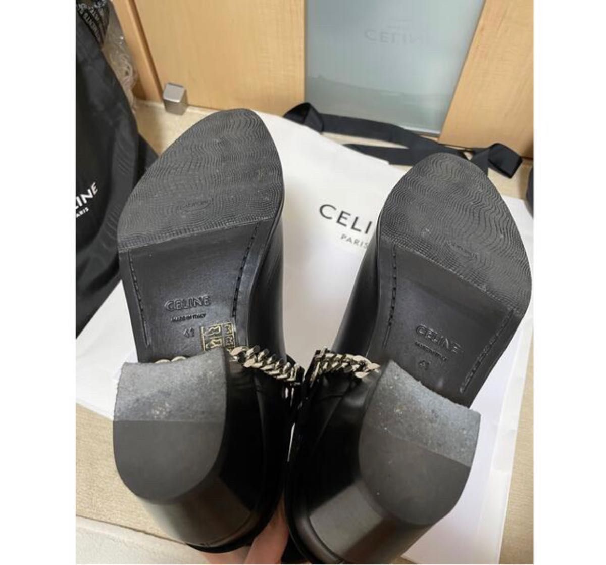 CELINE セリーヌ カマルグバイカーチェルシーブーツ 登坂広臣｜Yahoo