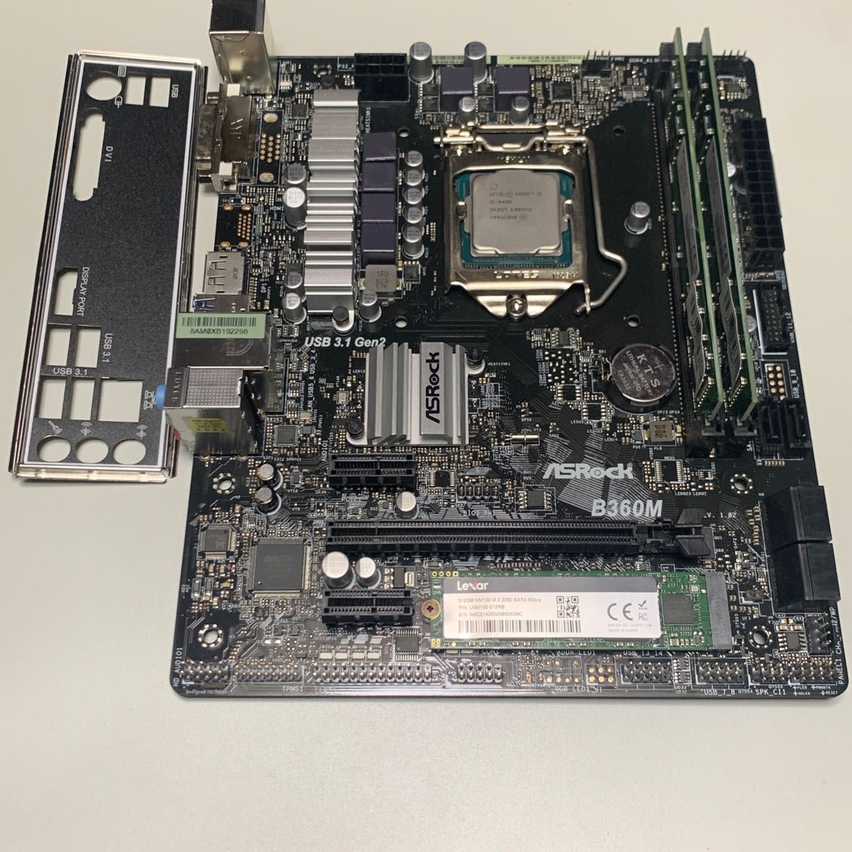 ASRock B360M i5-8400 4GBメモリ2枚 512GB M 2 SSD / LGA1151 MicroATX