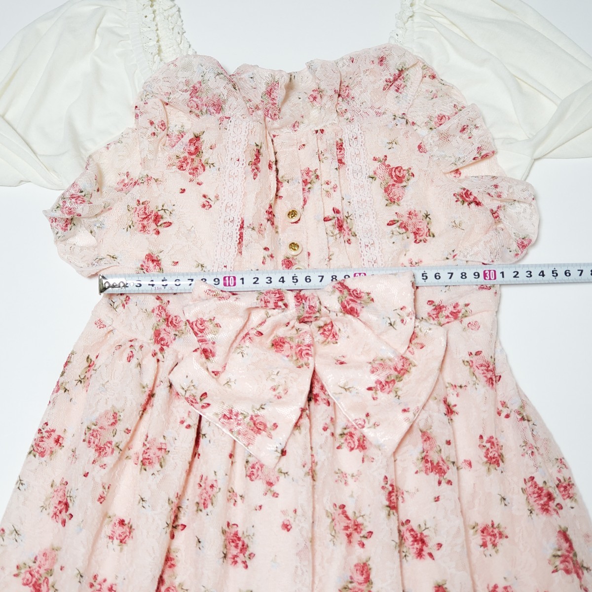 LIZ LISA リズリサ 花柄 リボン付きワンピース サイズ0 （約S～Mサイズ