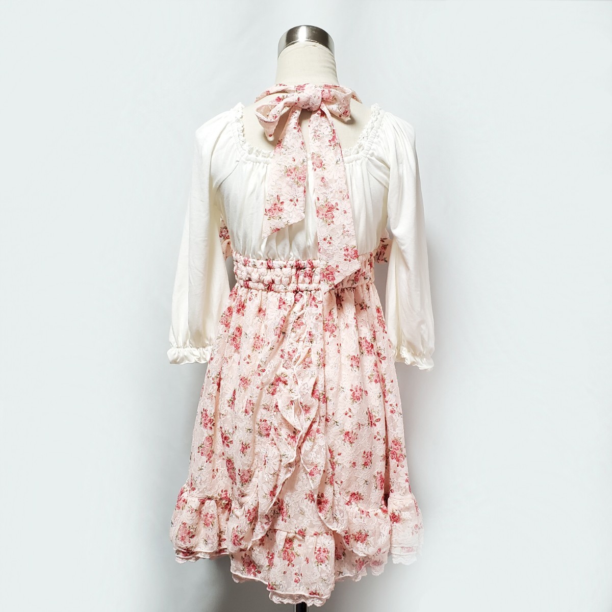 LIZ LISA リズリサ 花柄 リボン付きワンピース サイズ0 （約S～Mサイズ